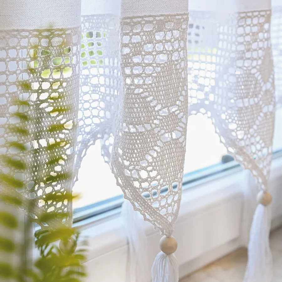 RACHELA Zazdrostka gotowa z ażurem, szerokość 100 x wysokość 45cm, kolor 001 biały 912432