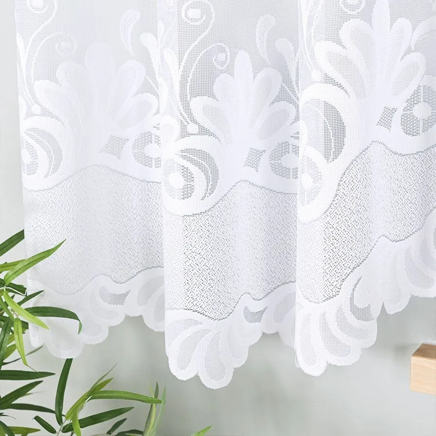 KASJANA Firanka żakardowa gotowa, szerokość 500 x wysokość 160cm, kolor 001 biały 007003