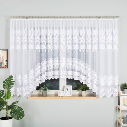 OKSANA Firanka żakardowa gotowa, szerokość 500 x wysokość 160cm, kolor 001 biały 049360