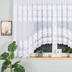 OKSANA Firanka żakardowa gotowa, szerokość 500 x wysokość 160cm, kolor 001 biały 049360