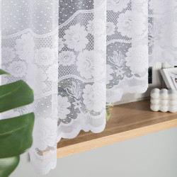 OKSANA Firanka żakardowa gotowa, szerokość 500 x wysokość 160cm, kolor 001 biały 049360