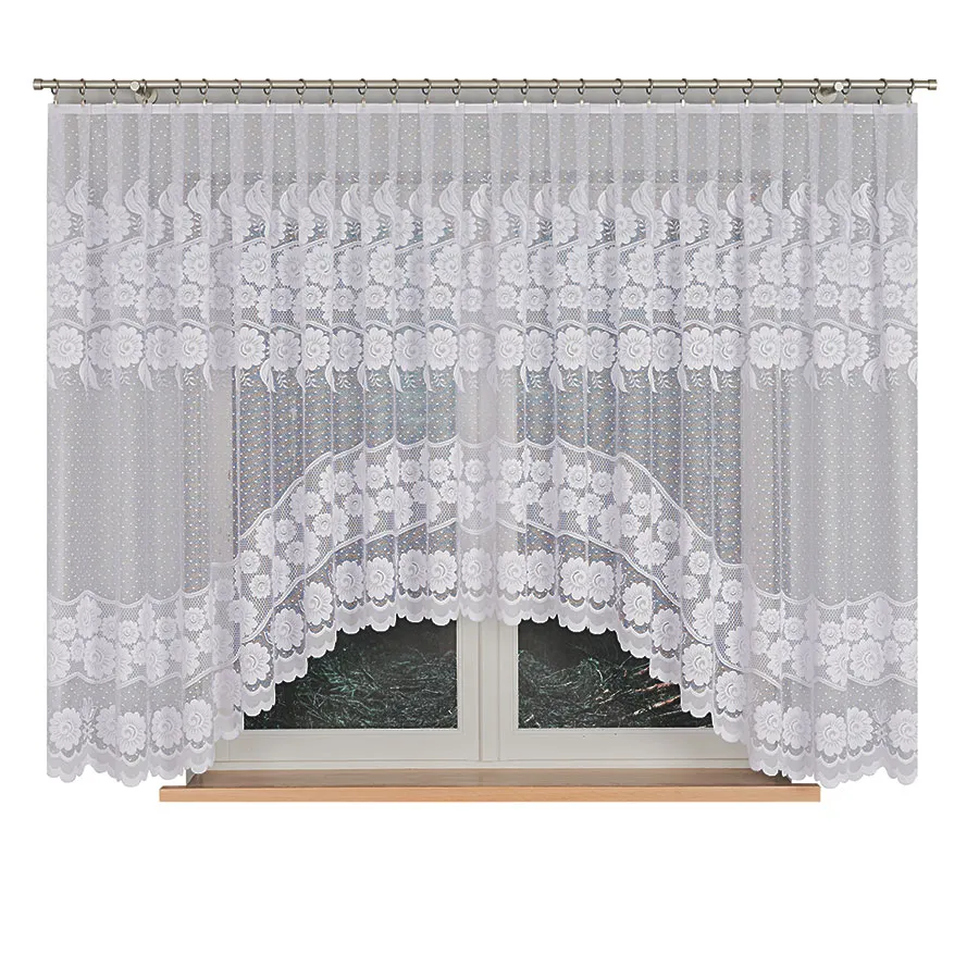 OKSANA Firanka żakardowa gotowa, szerokość 500 x wysokość 160cm, kolor 001 biały 049360
