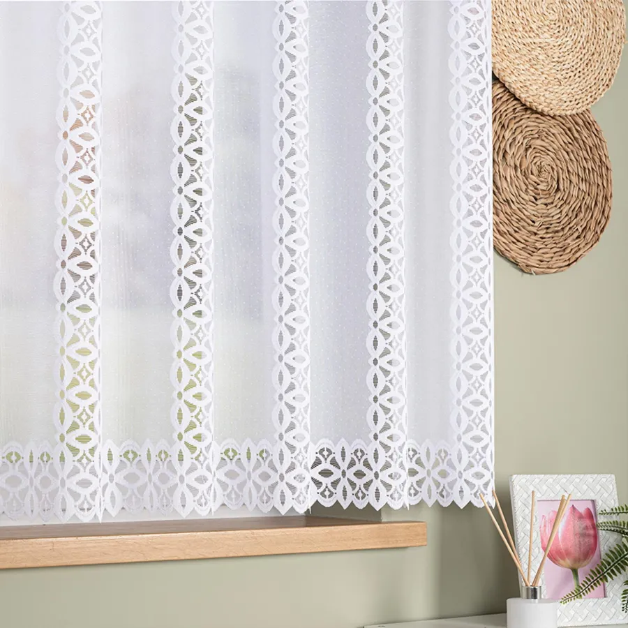 HELENA Firanka żakardowa gotowa, szerokość 400 x wysokość 160cm, kolor 001 biały S18869