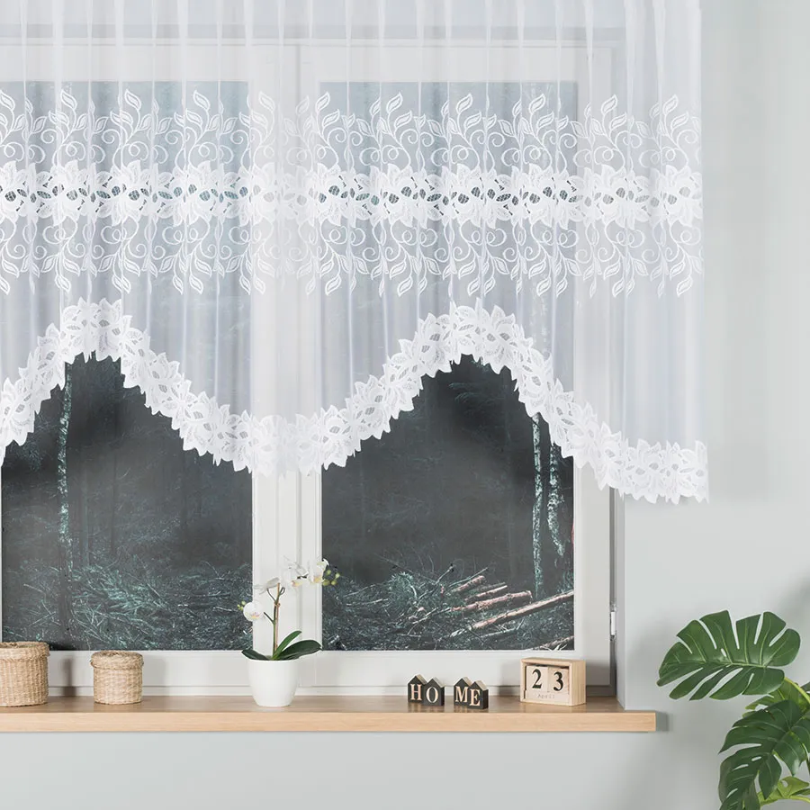 BASTIA Firanka żakardowa gotowa, szerokość 315 x wysokość 120cm, kolor 001 biały 648107