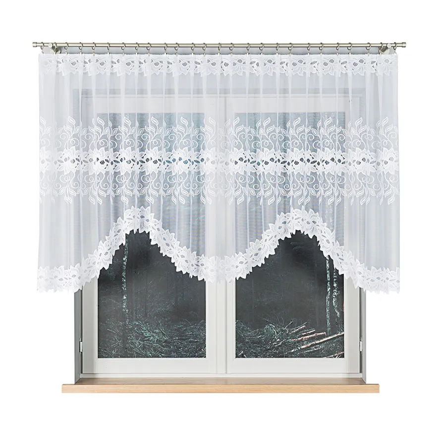 BASTIA Firanka żakardowa gotowa, szerokość 315 x wysokość 120cm, kolor 001 biały 648107