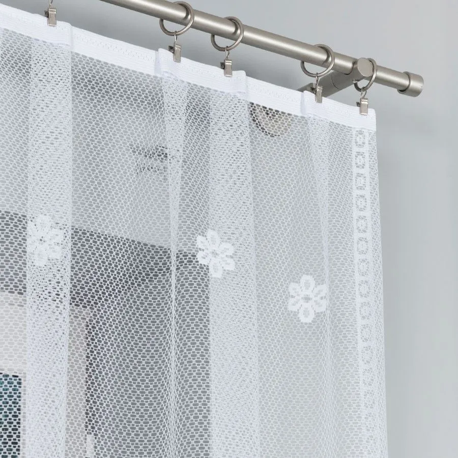 FLORENTYNA Firanka żakardowa gotowa, szerokość 300 x wysokość 160cm, kolor 001 biały 004421