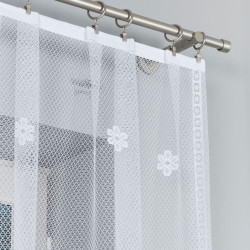 FLORENTYNA Firanka żakardowa gotowa, szerokość 300 x wysokość 160cm, kolor 001 biały 004421