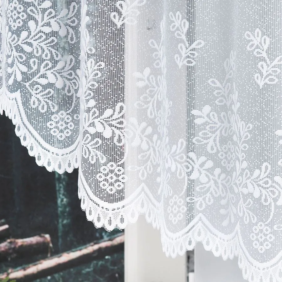 KAROLINA Firanka żakardowa gotowa, szerokość 300 x wysokość 130cm, kolor 001 biały 054160
