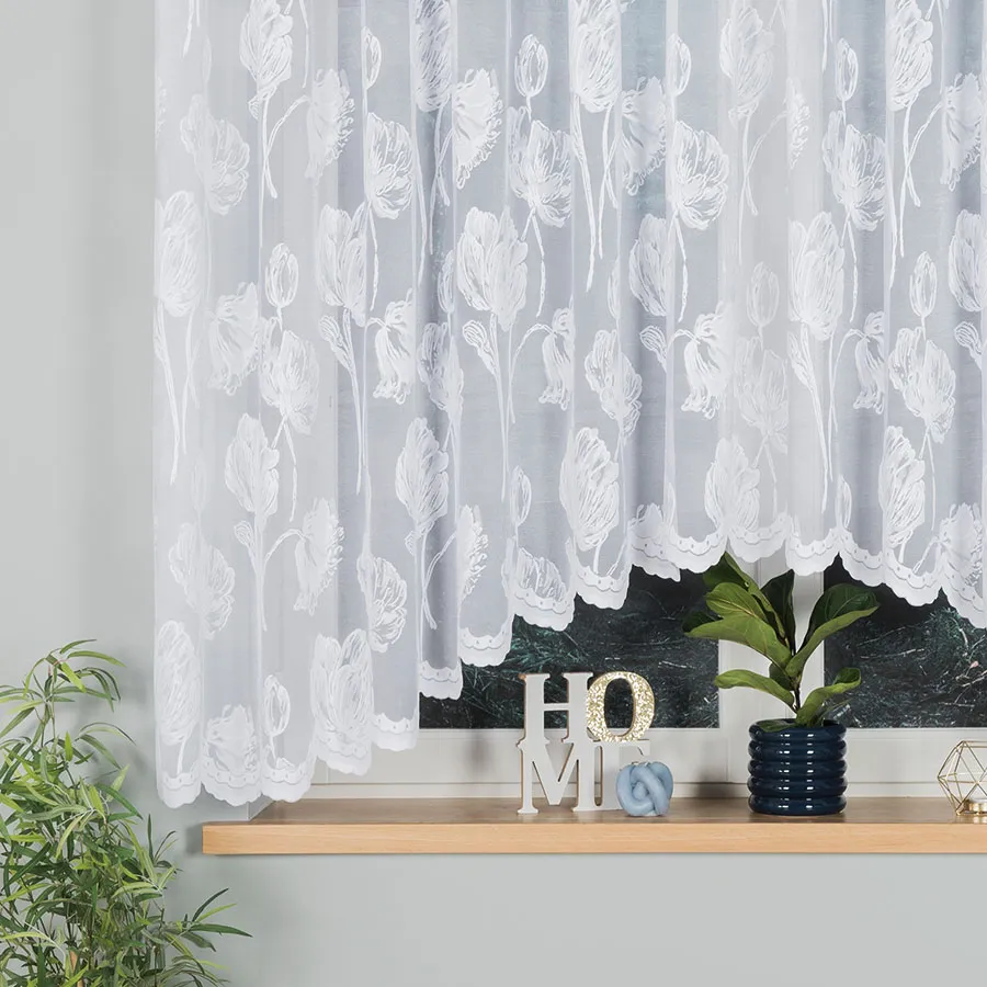 SONIA Firanka żakardowa gotowa, szerokość 350 x wysokość 160cm, kolor 001 biały 092918