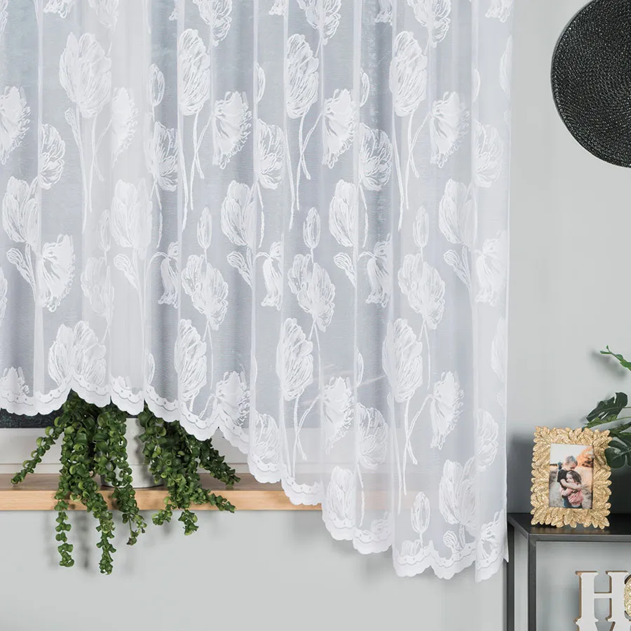 SONIA Firanka żakardowa gotowa, szerokość 350 x wysokość 180cm, kolor 001 biały 092918