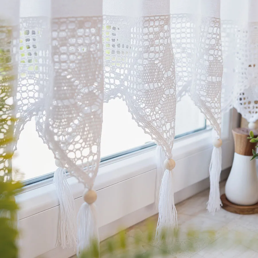 RACHELA Zazdrostka gotowa z ażurem, szerokość 200 x wysokość 45cm, kolor 001 biały 912432