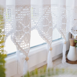 RACHELA Zazdrostka gotowa z ażurem, szerokość 200 x wysokość 45cm, kolor 001 biały 912432 RACHELA Zazdrostka gotowa z ażurem, szerokość 200 x wysokość 45cm, kolor 001 biały 912432