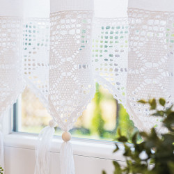 RACHELA Zazdrostka gotowa z ażurem, szerokość 200 x wysokość 45cm, kolor 001 biały 912432 RACHELA Zazdrostka gotowa z ażurem, szerokość 200 x wysokość 45cm, kolor 001 biały 912432