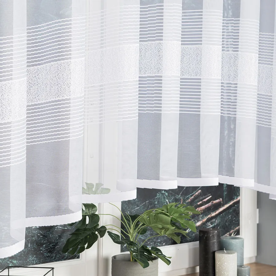 KLAUDYNA Firanka żakardowa gotowa, szerokość 520 x wysokość 160cm, kolor 001 biały 018970