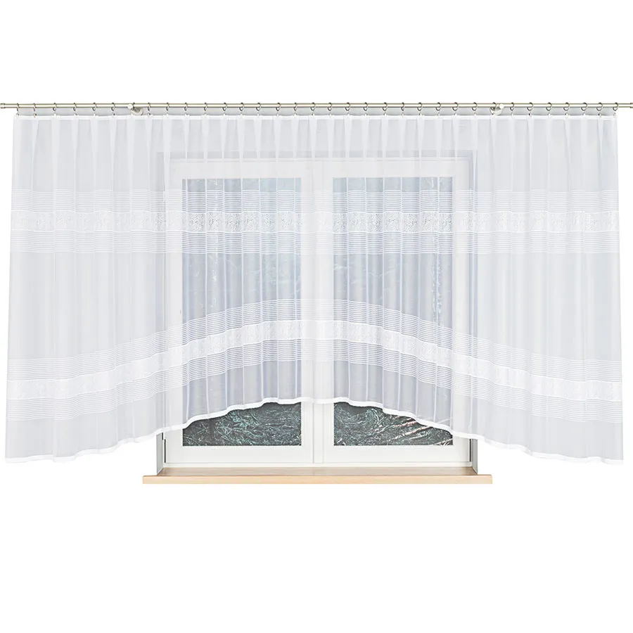 KLAUDYNA Firanka żakardowa gotowa, szerokość 520 x wysokość 160cm, kolor 001 biały 018970