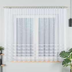 HALINA Firanka żakardowa gotowa, szerokość 400 x wysokość 160cm, kolor 003 biały ze srebrnym lurexem 000383