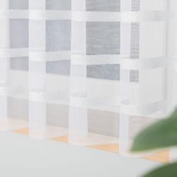 HALINA Firanka żakardowa gotowa, szerokość 400 x wysokość 160cm, kolor 003 biały ze srebrnym lurexem 000383