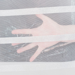 HALINA Firanka żakardowa gotowa, szerokość 400 x wysokość 160cm, kolor 003 biały ze srebrnym lurexem 000383