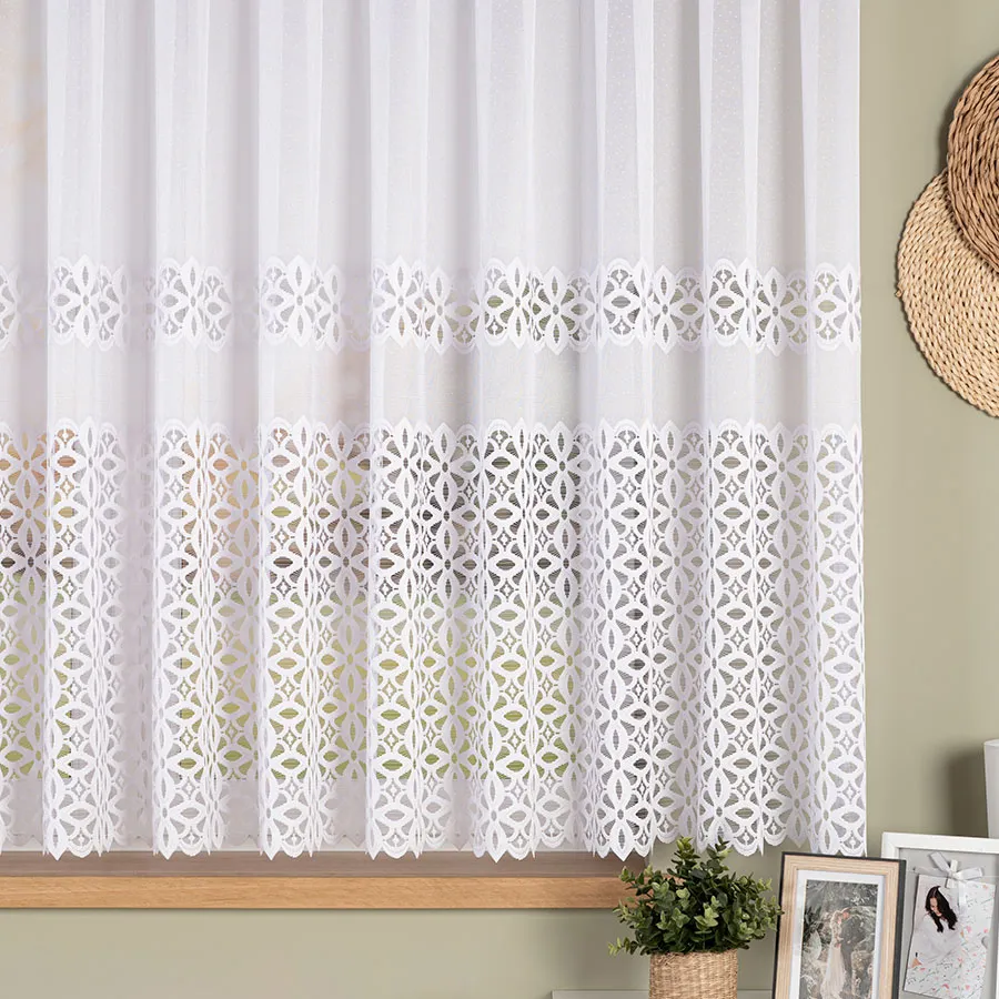 ADRIANNA Firanka żakardowa gotowa, szerokość 400 x wysokość 160cm, kolor 001 biały 018869