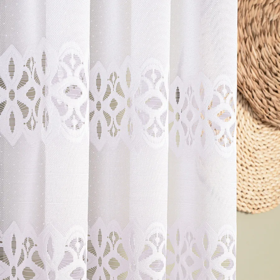 ADRIANNA Firanka żakardowa gotowa, szerokość 400 x wysokość 160cm, kolor 001 biały 018869