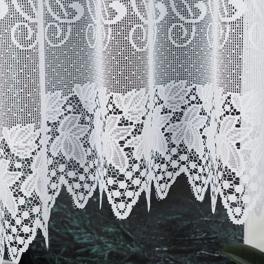 HERNANI Firanka żakardowa gotowa, szerokość 510 x wysokość 160cm, kolor 001 biały 004465