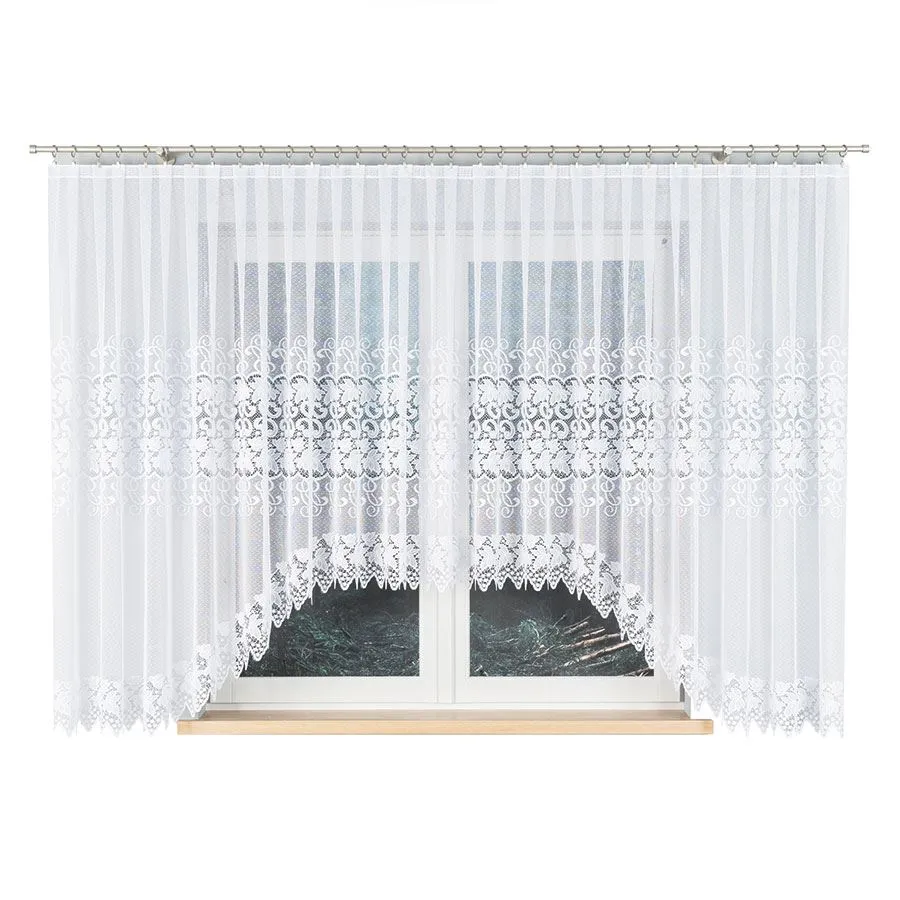 HERNANI Firanka żakardowa gotowa, szerokość 510 x wysokość 160cm, kolor 001 biały 004465