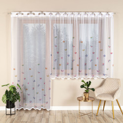 MOTYLKI Firanka żakardowa gotowa na prosto, szerokość 145 x wysokość 220cm, kolor 001 biały P00310 MOTYLKI Firanka żakardowa gotowa na prosto, szerokość 145 x wysokość 220cm, kolor 001 biały P00310