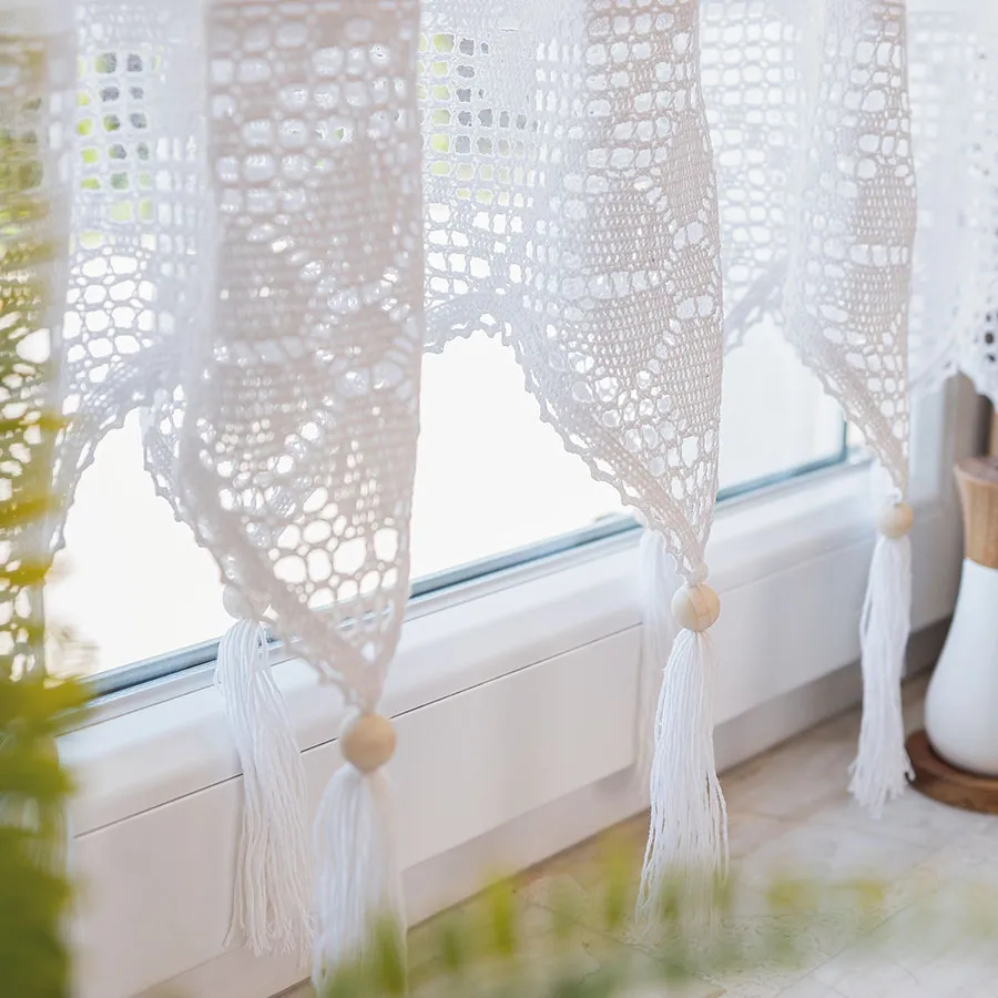 RACHELA Zazdrostka gotowa z ażurem, szerokość 100 x wysokość 90cm, kolor 001 biały 912432