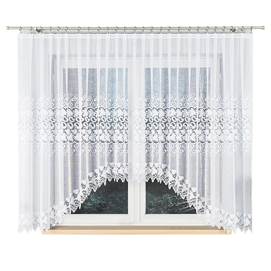 HERNANI Firanka żakardowa gotowa, szerokość 410 x wysokość 160cm, kolor 001 biały 004465