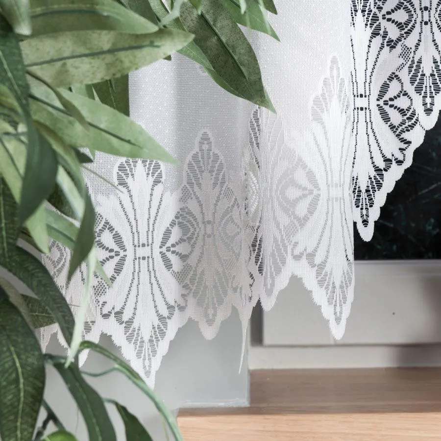 EMILIA Firanka żakardowa gotowa fala, szerokość 340 x wysokość 160cm, kolor 001 biały 181040