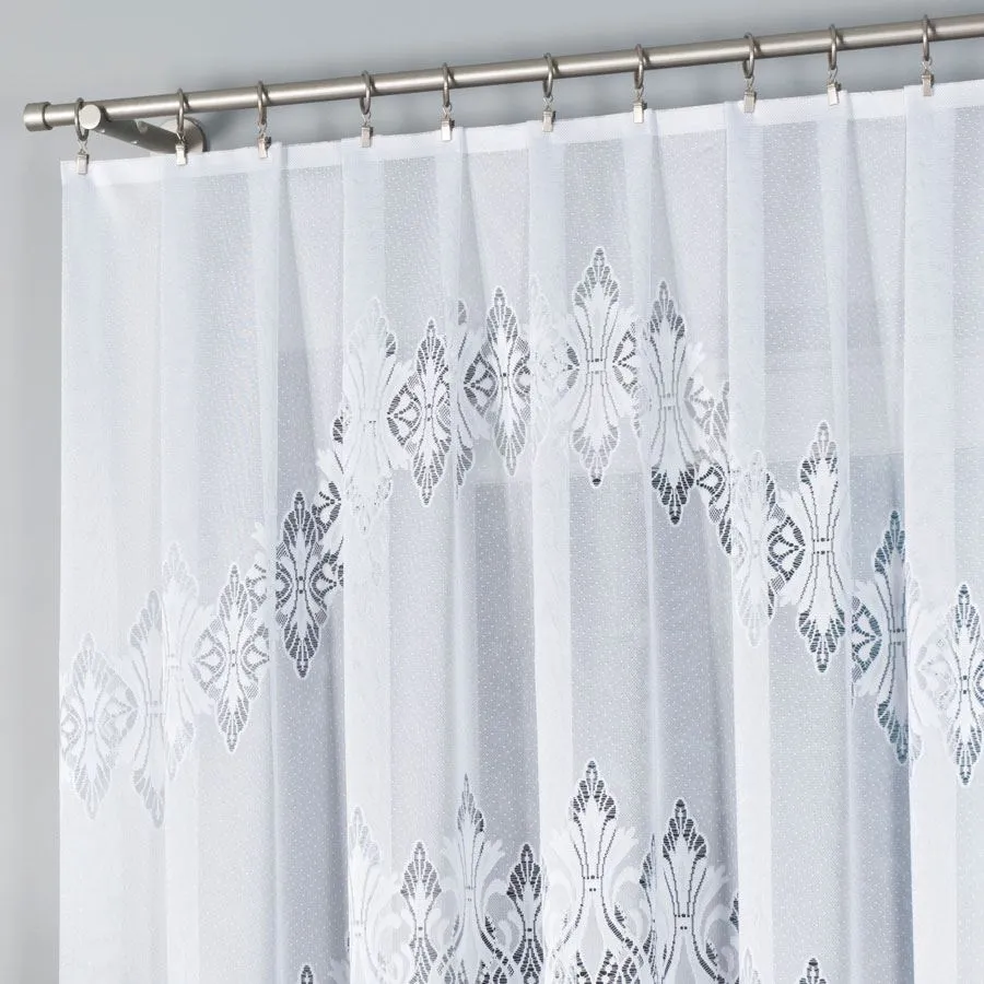 EMILIA Firanka żakardowa gotowa fala, szerokość 340 x wysokość 160cm, kolor 001 biały 181040