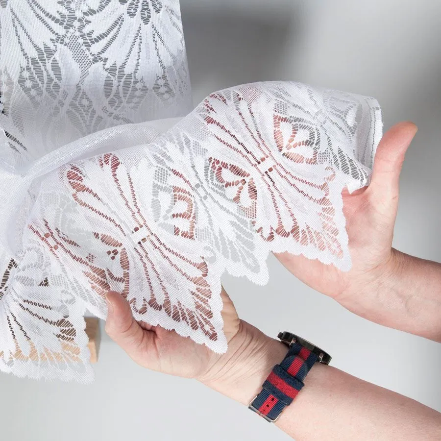 EMILIA Firanka żakardowa gotowa fala, szerokość 340 x wysokość 160cm, kolor 001 biały 181040