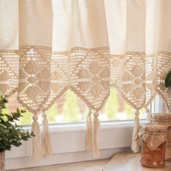 RACHELA Zazdrostka gotowa z ażurem, szerokość 100 x wysokość 90cm, kolor 012 kremowy 912432