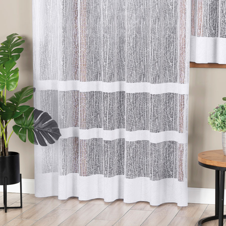 WIKTORIA Firanka żakardowa gotowa na prosto, szerokość 200 x wysokość 250cm, kolor 001 biały 018352