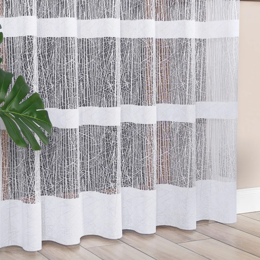 WIKTORIA Firanka żakardowa gotowa na prosto, szerokość 200 x wysokość 250cm, kolor 001 biały 018352