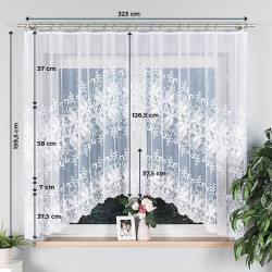 JOANNA Firanka żakardowa gotowa, szerokość 300 x wysokość 160cm, kolor 001 biały 018227 JOANNA Firanka żakardowa gotowa, szerokość 300 x wysokość 160cm, kolor 001 biały 018227