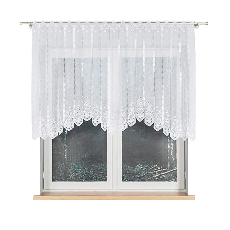 KLEMENTYNA Firanka żakardowa gotowa, szerokość 200 x wysokość 120cm, kolor 001 biały 018539
