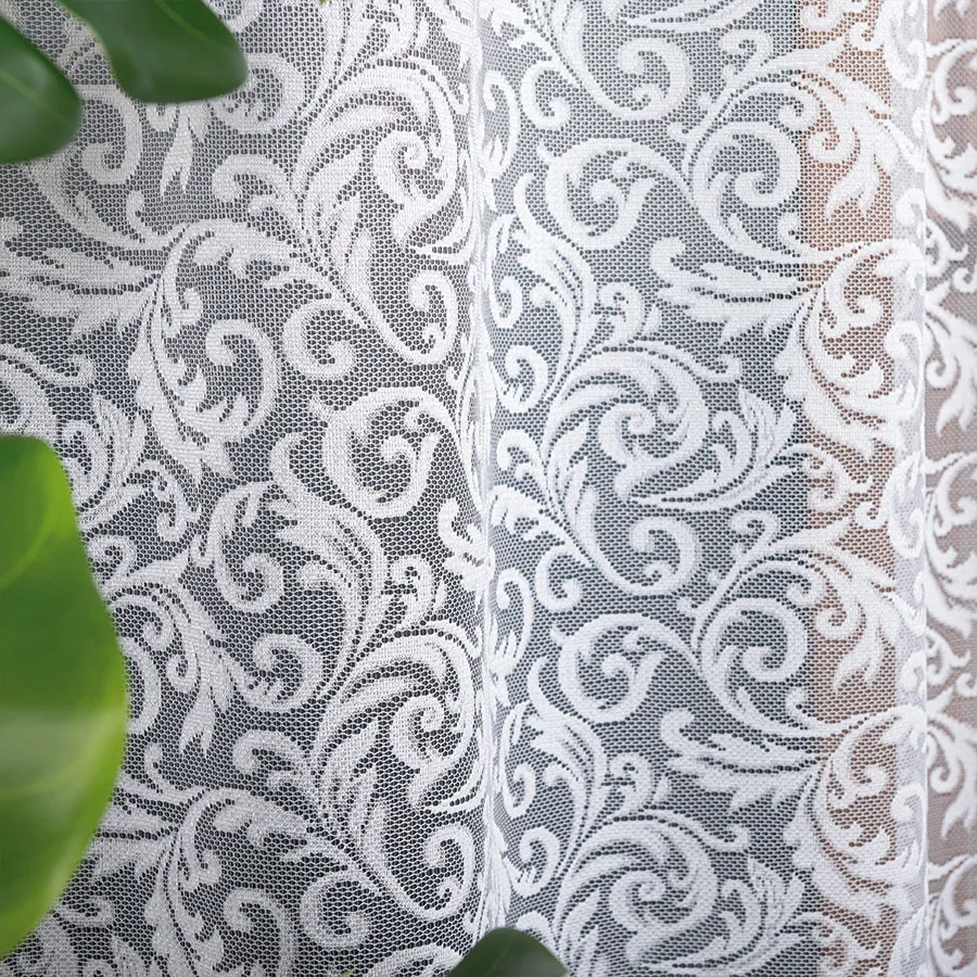 KATARZYNA Firanka żakardowa gotowa, szerokość 140cm wysokość 250cm, kolor 001 biały 022701