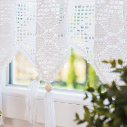 RACHELA Zazdrostka gotowa z ażurem, szerokość 200 x wysokość 90cm, kolor 001 biały 912432