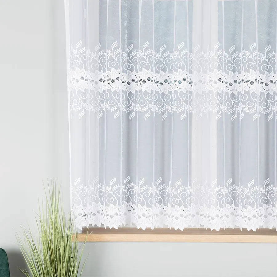 BASTIA Firanka żakardowa gotowa na prosto, szerokość 260 x wysokość 160cm, kolor 001 biały 648107