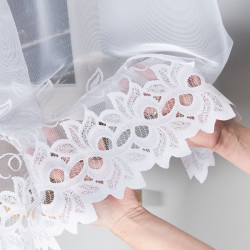 BASTIA Firanka żakardowa gotowa na prosto, szerokość 260 x wysokość 160cm, kolor 001 biały 648107