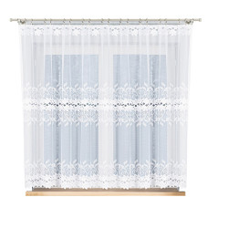 BASTIA Firanka żakardowa gotowa na prosto, szerokość 260 x wysokość 160cm, kolor 001 biały 648107