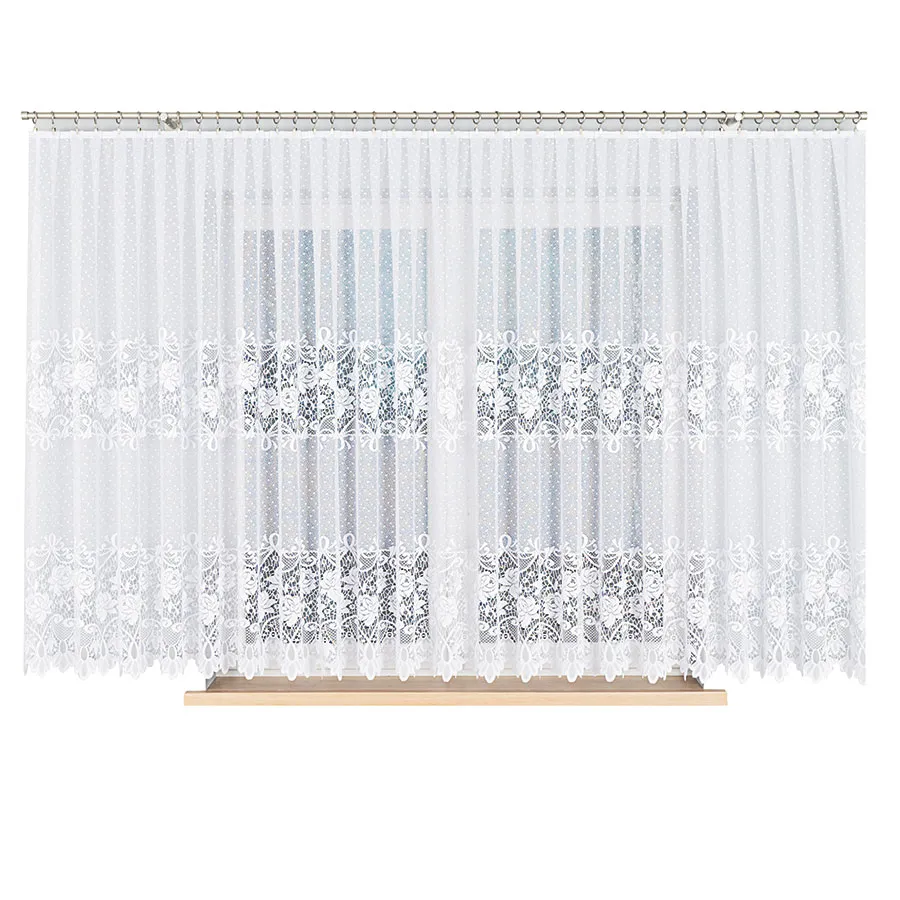 DEMETRIA Firanka żakardowa gotowa na prosto, szerokość 600 x wysokość 160cm, kolor 001 biały 017480