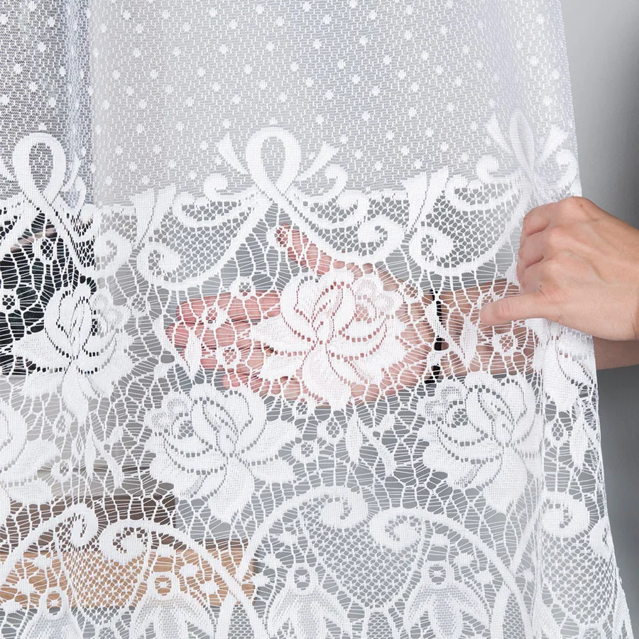 DEMETRIA Firanka żakardowa gotowa na prosto, szerokość 600 x wysokość 160cm, kolor 001 biały 017480