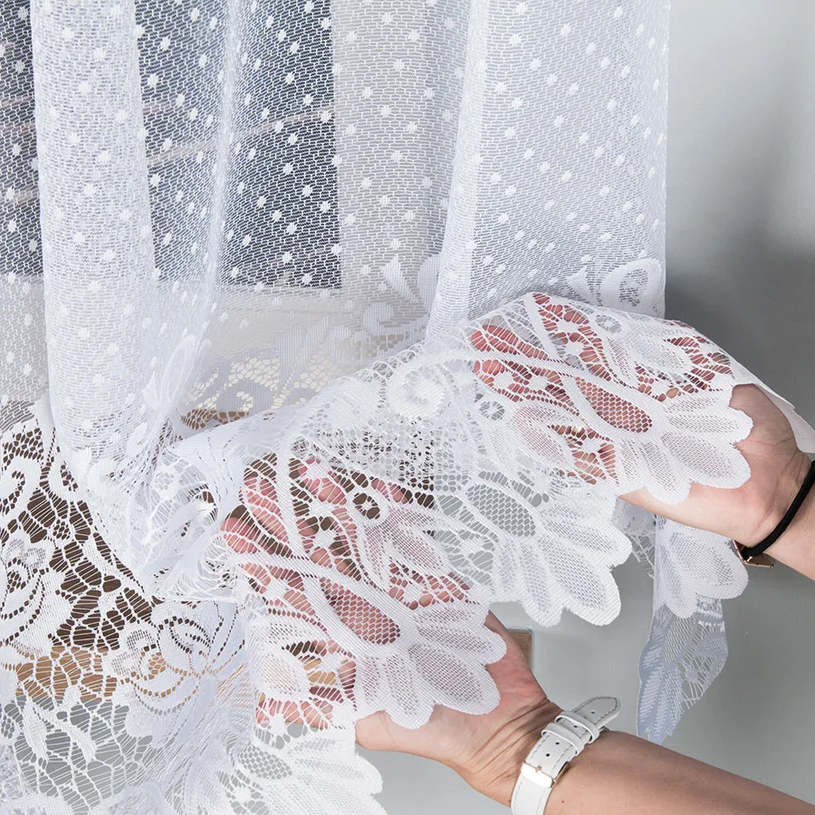 DEMETRIA Firanka żakardowa gotowa na prosto, szerokość 600 x wysokość 160cm, kolor 001 biały 017480