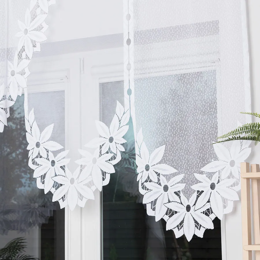 JADWIGA Firanka żakardowa gotowa, szerokość 500 x wysokość 140cm, kolor 001 biały 019318