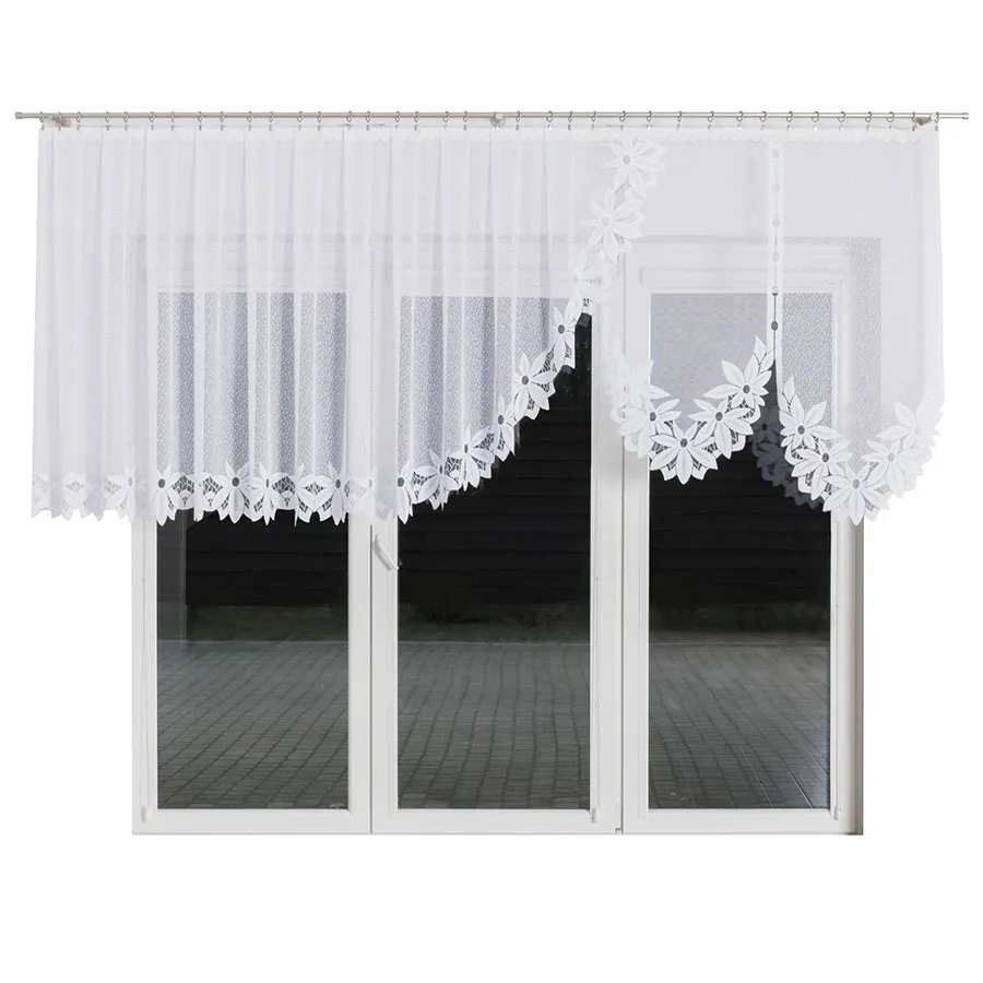 JADWIGA Firanka żakardowa gotowa, szerokość 500 x wysokość 140cm, kolor 001 biały 019318