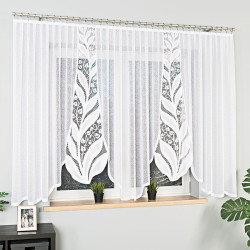 MELANIA Firanka żakardowa gotowa, szerokość 400 x wysokość 160cm, kolor 001 biały 019369 MELANIA Firanka żakardowa gotowa, szerokość 400 x wysokość 160cm, kolor 001 biały 019369