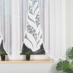 MELANIA Firanka żakardowa gotowa, szerokość 400 x wysokość 160cm, kolor 001 biały 019369 MELANIA Firanka żakardowa gotowa, szerokość 400 x wysokość 160cm, kolor 001 biały 019369