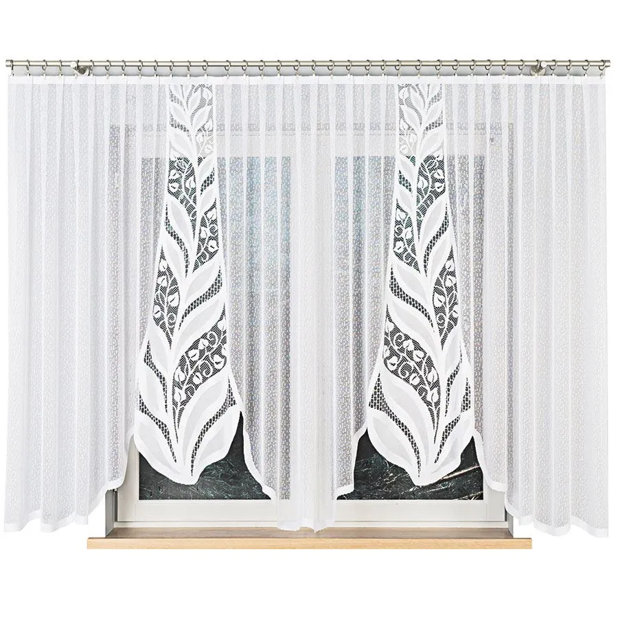 MELANIA Firanka żakardowa gotowa, szerokość 400 x wysokość 160cm, kolor 001 biały 019369